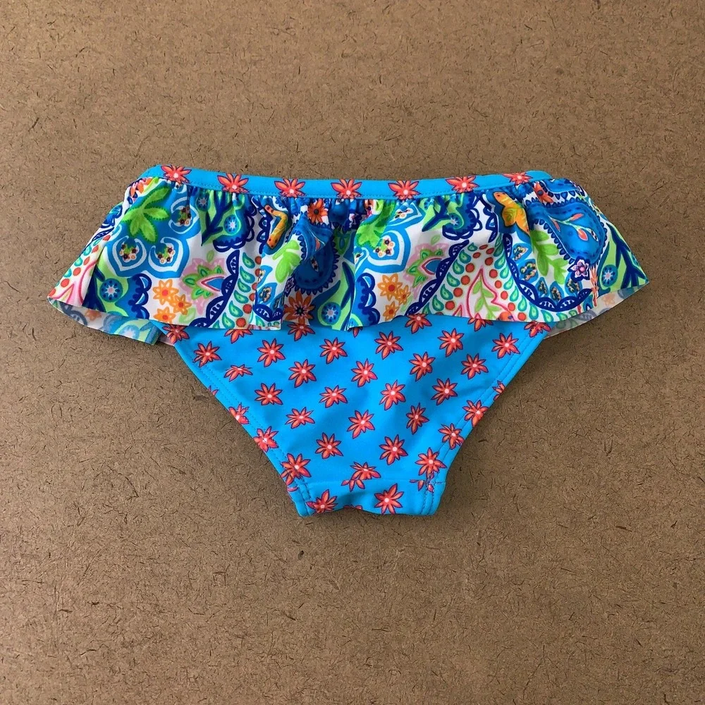 Baby Girls Size 18 Months Carter's‎ Pink Tommy Bahama Blue Print Bikini Bottoms